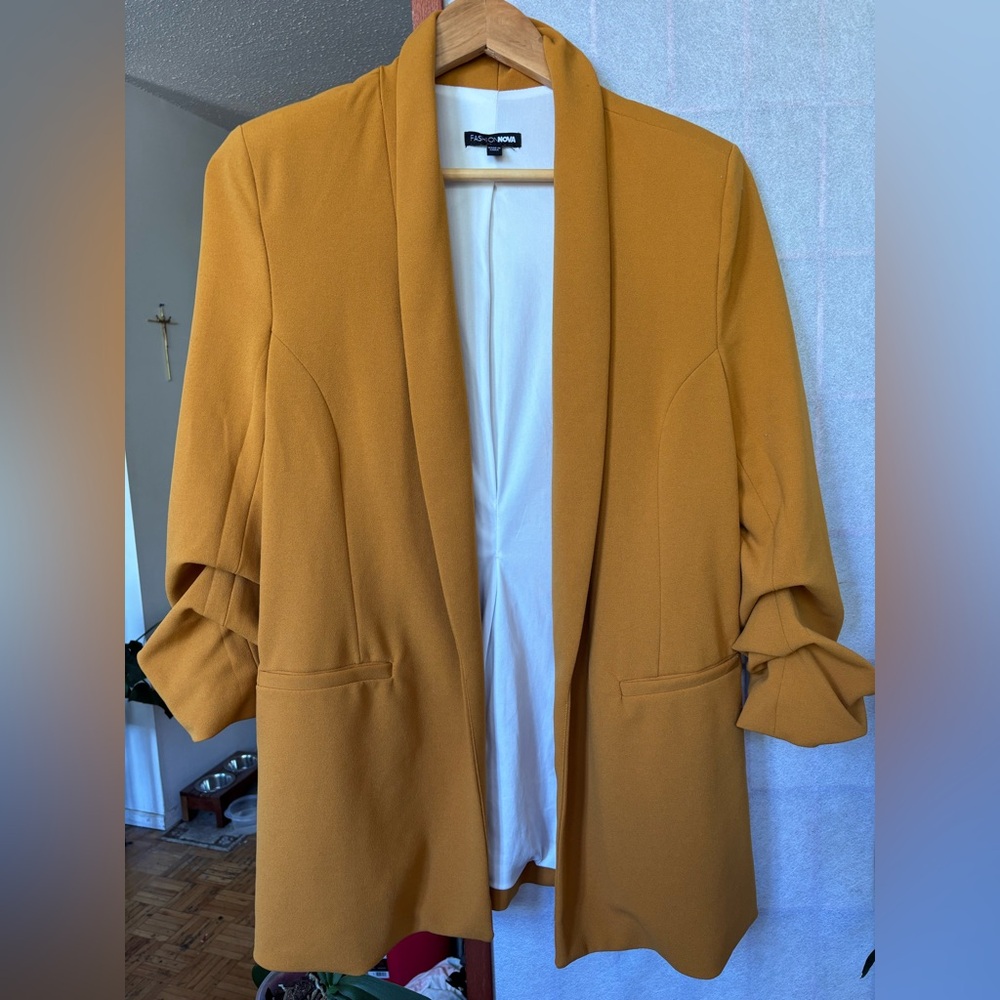Fashion Nova Celine Mustard Blazer – Bold & Bossy 💛
